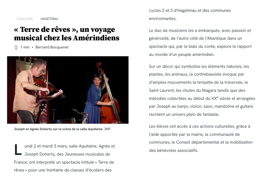 « Terre de rêves », un voyage musical chez les Amérindiens