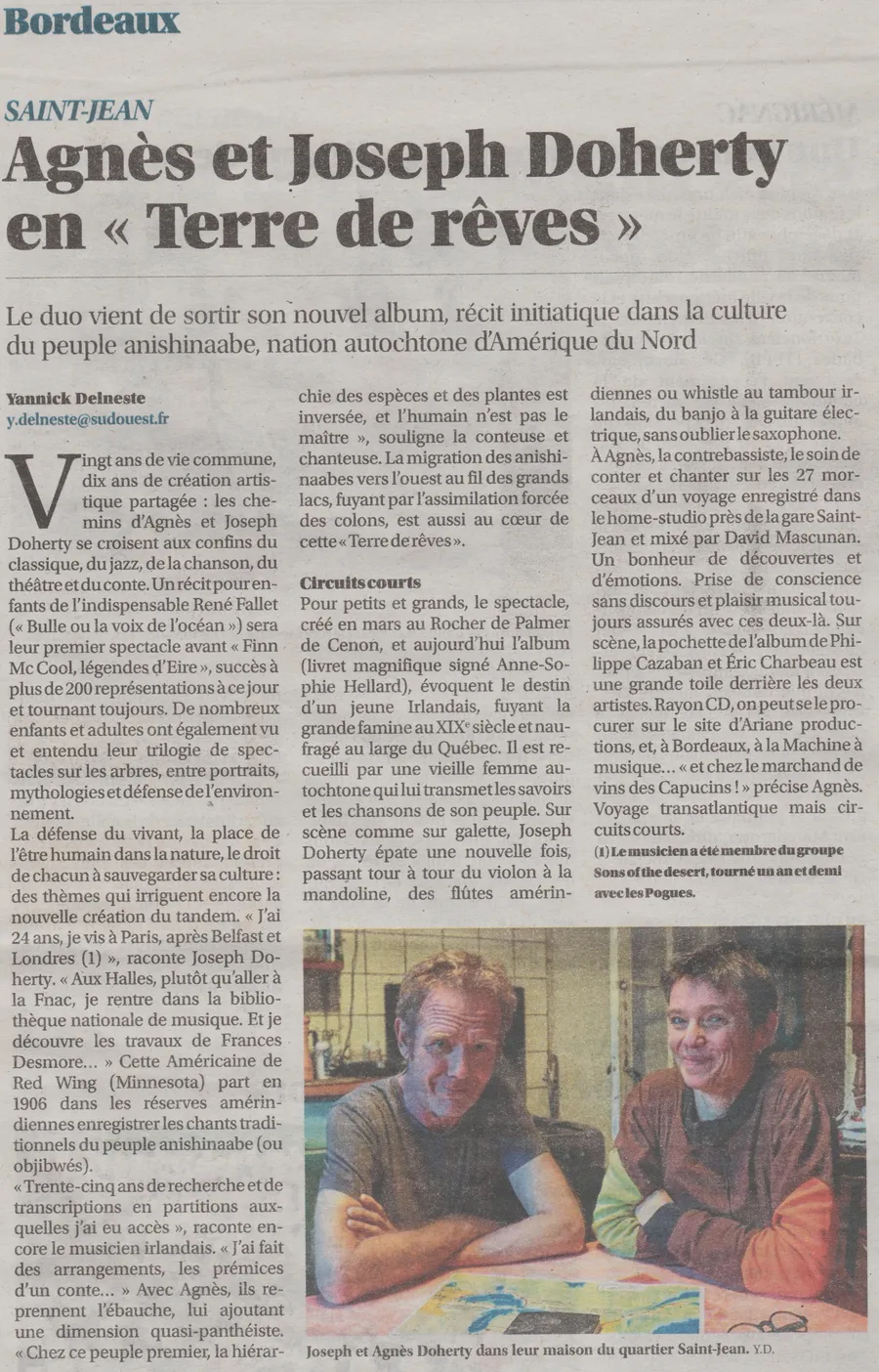 Agnès et Joseph Doherty en « Terre de rêves »